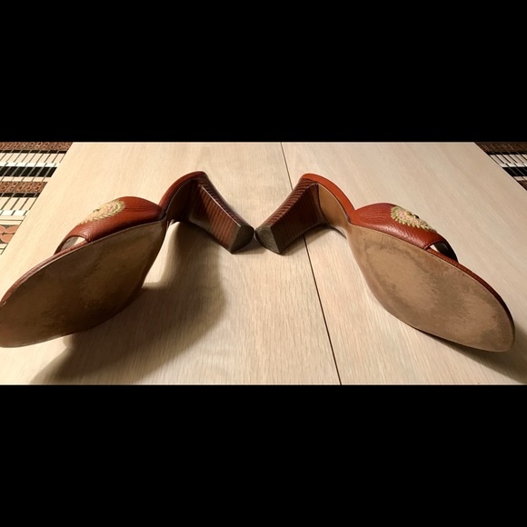 Circa by Joan & David cognac leather slip on heels - Picture 4 of 5